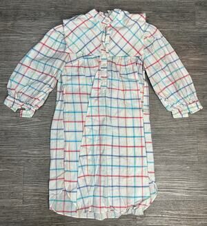 Vintage Neiman Marcus Juli of Slumbertogs Plaid Dress Nightgown Petite Cottage